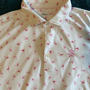 Johnnie-O Arbor Links Flamingo Print Polo Shirt